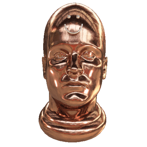 gived loop head smiley sculpture Sticker