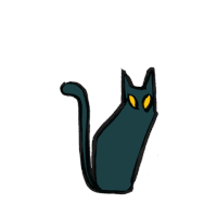 black cat animation GIF