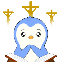 Penguin Read Sticker by Pudgy Penguins