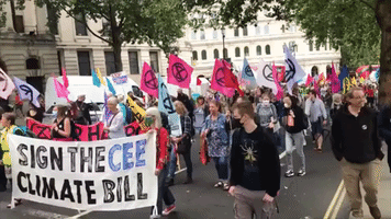 Extinction Rebellion Protesters Crowd London Streets