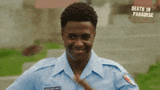 deathinparadiseofficial hello wave flirty cheeky GIF