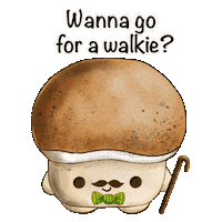 TinyTami kawaii walk mushroom gentleman Sticker