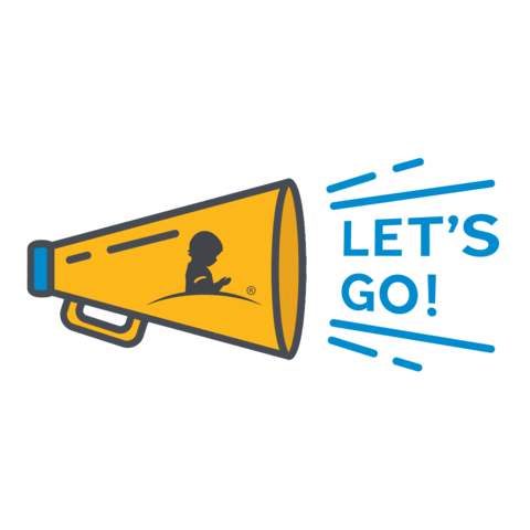 Lets Go Megaphone Sticker by St Jude