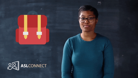 American Sign Language Backpack Bag GIF by ASL Connect