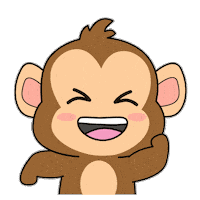 Happy Cute Monkey Sticker