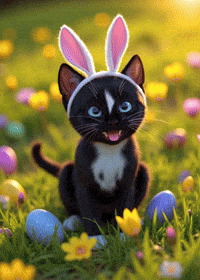 Easter Bunny Cute Cat GIF by Felini Rocks