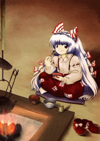 Fujiwara No Mokou Eat GIF