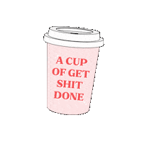 daniellendesignsco coffee coffee cup productive get shit done Sticker