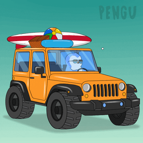 Driving Day Off GIF by Pudgy Penguins