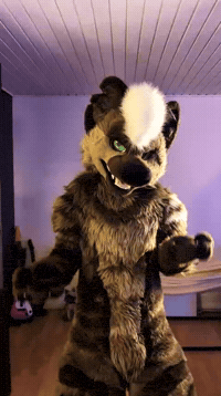 EspressoYeen furry fursuit hyena fursuiter GIF
