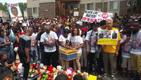 Michael Brown Sr. Leads Crowd of Hundreds in Moment of Silence