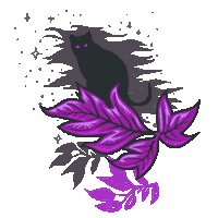Cat Night Sticker by White Room Estudio