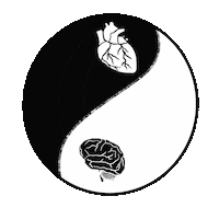 medialhuna heart white black drawing Sticker