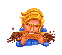 Album Eating Sticker by POP! Slots Casino