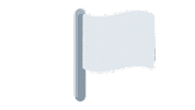 Sticker gif. White flag on a gray pole waves gently over a transparent background.