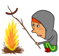 Illustration Fire Sticker