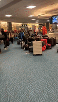 Luggage Piles Up as Flights Cancelled at Vancouver Airport