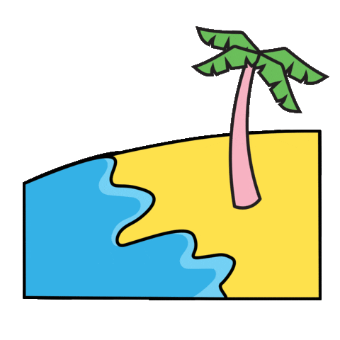 Tropical Island Beach Sticker by Martina Martian