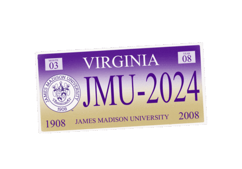 Virginia License Plate Sticker by James Madison University