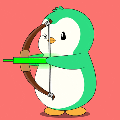 Arrow Penguin GIF by Abster