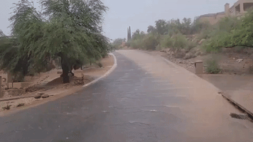 Monsoon Rain Fills Washes in Maricopa County, Arizona