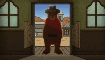 Rainbott animation bear cowboy western GIF