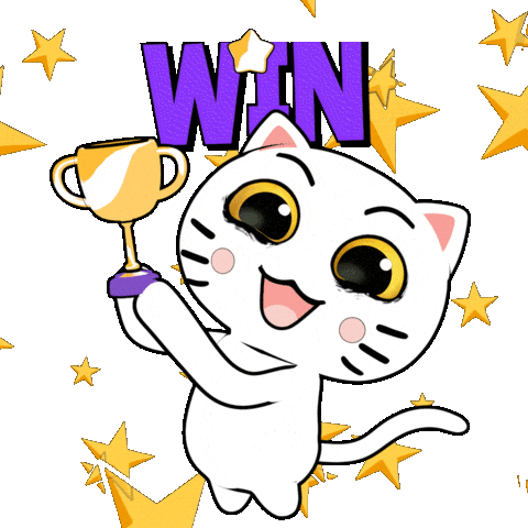 Cat Win Sticker by KIKI