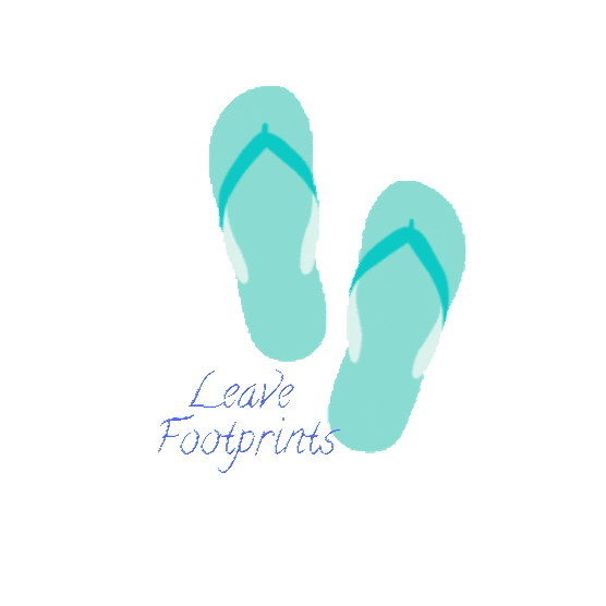 FlyVour giphyupload beach island footprints Sticker