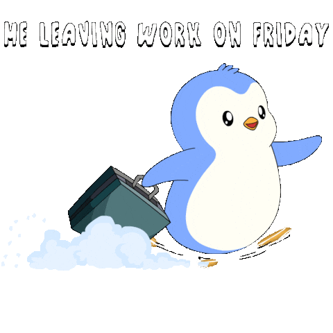 Coming Its Friday Sticker by Pudgy Penguins