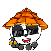 Panda Hello Sticker by Imaginary Ones