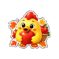Apple Autumn Sticker by 熊本とりから家 下松店