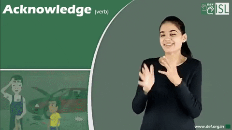 Acknowledge Sign Language GIF by ISL Connect