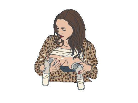 Breast Pumping Sticker by Cait Scudder