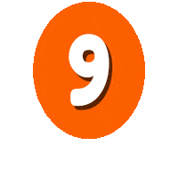 Orange Number Sticker
