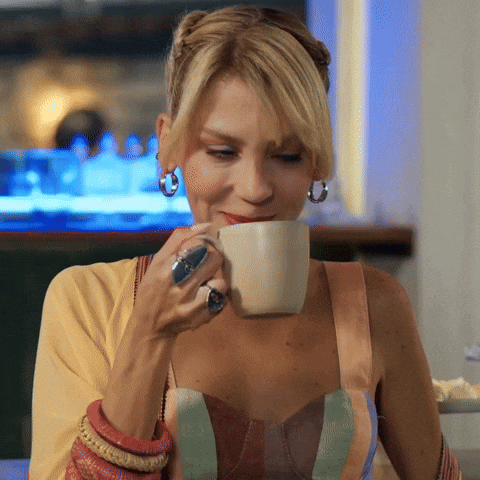 Drinking Smiling GIF