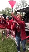 Mom at College Football Tailgate Hits Beer Bong 