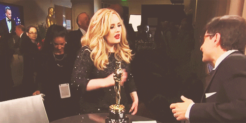 adele adkins hair flip GIF
