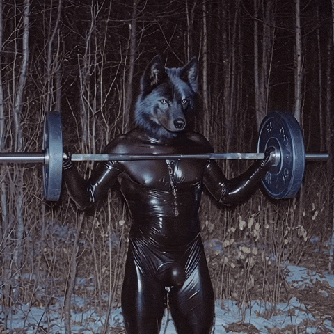 doopiidoo gym wolf forest powerlifting GIF