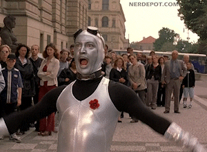 nerdepot giphyupload laugh robot eurotrip GIF