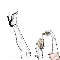 ArtByLRM illustration drinks happy hour pour Sticker