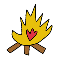 fire bonfire Sticker by Lowi