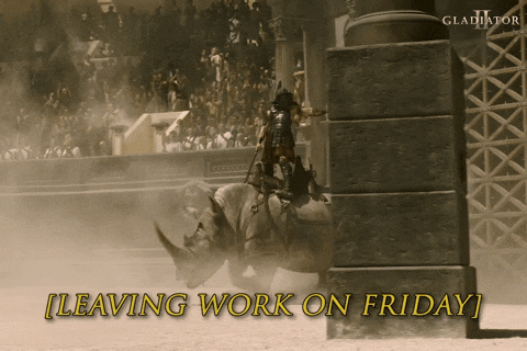 Leaving Work On Friday GIF by Gladiator Movie