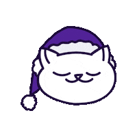 Cat Christmas Sticker by Polysleep
