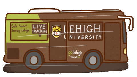 lehighu giphyupload college bus transportation Sticker