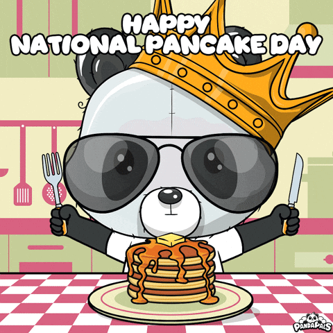 National Pancake Day Celebration GIF by PandaPals