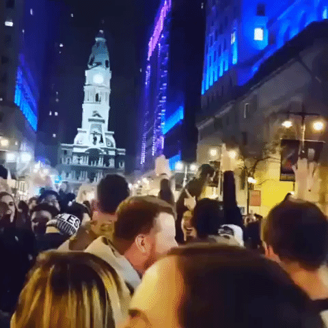 'Fly, Eagles Fly' - Philly Fans Sing Their Hearts Out in Front of City Hall