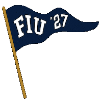 Blue And Gold Wave Sticker by Florida International University