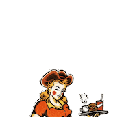 EGDINER girl burger cowgirl diner Sticker