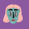 sarah_matuszewski girl character head pink hair GIF