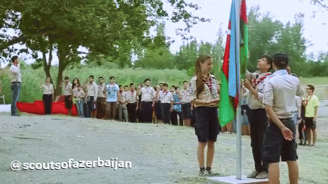 ScoutsofAzerbaijan giphygifmaker scout SCOUTS azerbaijan flag GIF